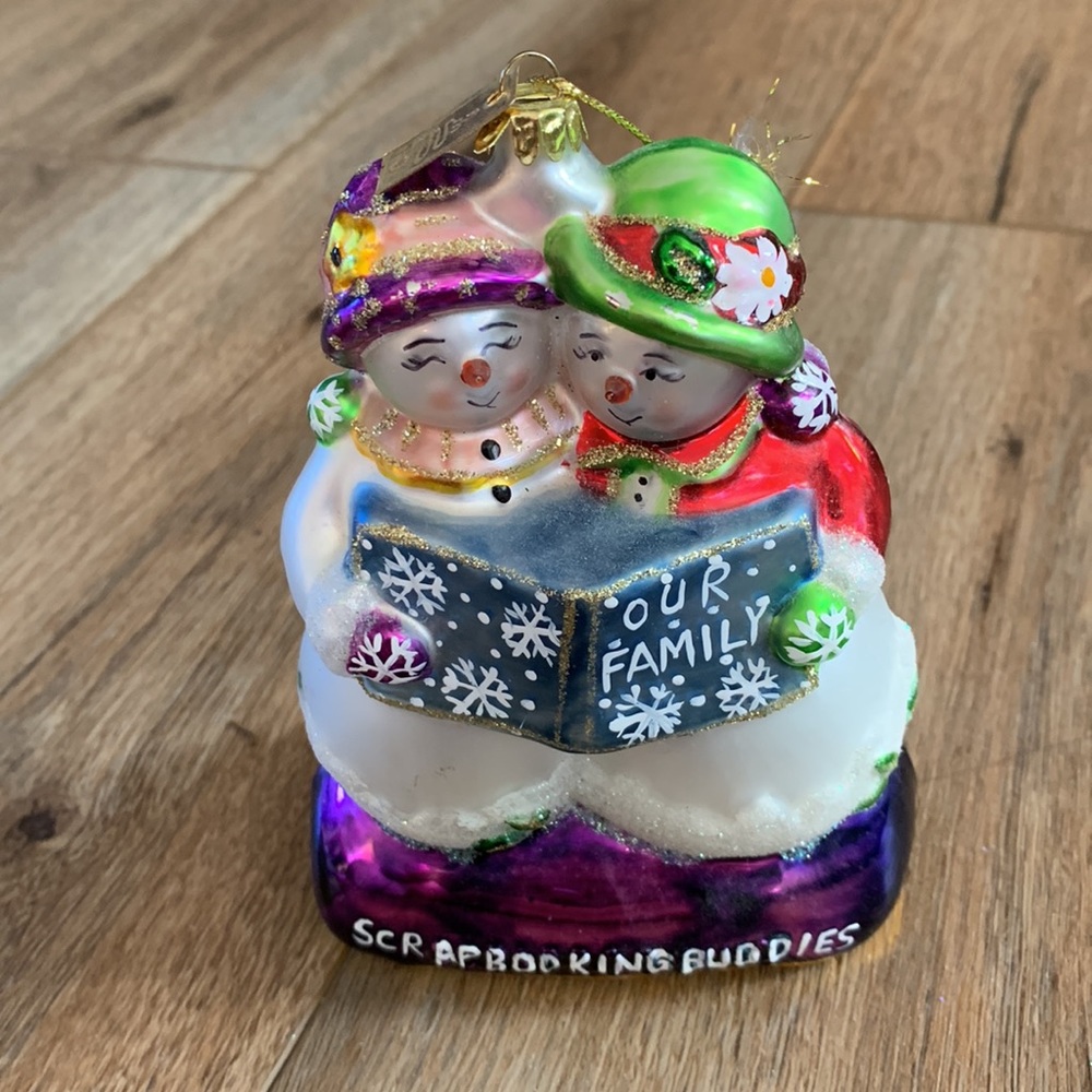Snowman Christmas ornament scrapbooking our family euc